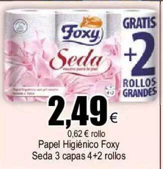 FROIZ Papel Higiénico Foxy Seda 3 Capas 4+2 Rollos oferta