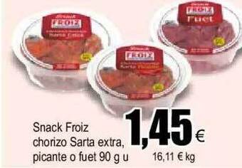 FROIZ Snack Froiz Chorizo Sarta Extra, Picante O Fuet oferta