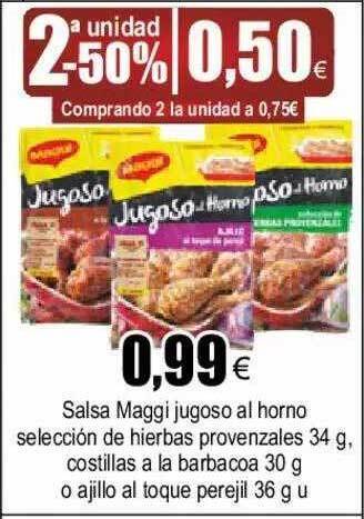FROIZ Salsa Maggi Jugoso Al Horno Selección De Hierbas Provenzales, Costillas A La Barbacoa O Ajillo Al Toque Perejil oferta