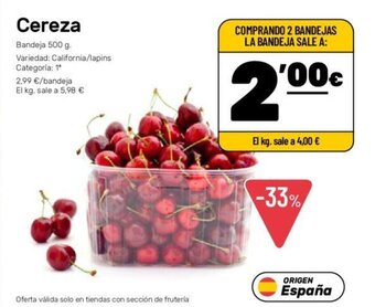 AhorraMas Cereza Bandeja. 500 g oferta
