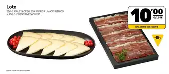 AhorraMas 250 g. paleta cebo 50% ibérica linaje ibérico + 250 g. queso oveja viejo oferta
