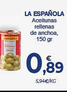 CashDiplo La Española Aceitunas Rellenas De Anchoa oferta
