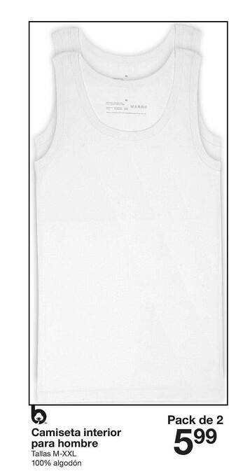 Zeeman Camiseta Interior Para Hombre oferta