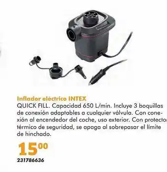 Coinfer Inflador Eléctrico Intex Quick Fill oferta
