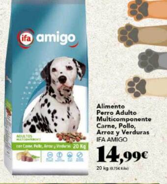 Gadis Alimento Perro Adulto Multicomponente Carne, Pollo, Arroz Y Verduras Ifa Amigo oferta