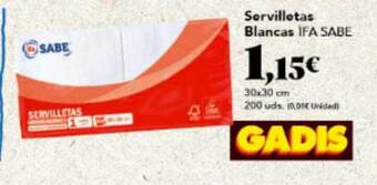 Gadis Servilletas Blancas Ifa Sabe oferta