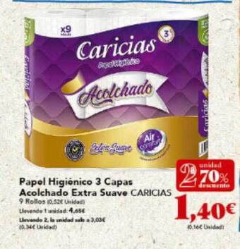 Gadis Papel Higiénico 3 Capas Acolchado Extra Suave Caricias oferta