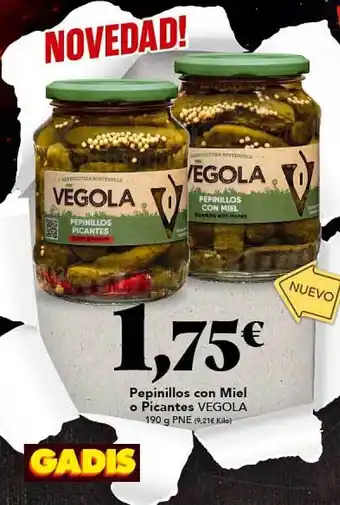 Gadis Pepinillos Con Miel O Picantes Vegola oferta