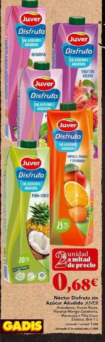 Gadis Néctar Disfruta Sin Azúcar Anadido Juver oferta