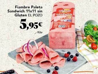 Gadis Fiambre Paleta Sandwich 11x11 Sin Gluten El Pozo oferta