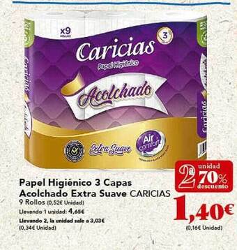 Gadis Papel Higíénico 3 Capas Acolchado Extra Suave Caricias oferta
