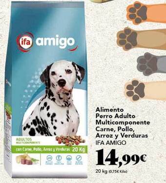 Gadis Alimento Perro Adulto Multicomponente Carne, Pollo, Arroz Y Verduras Ifa Amigo oferta