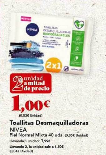 Gadis Toallitas Desmaquilladoras Nivea oferta