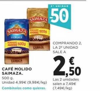 Hipercor 2a Unidad -50% Café Molido Saimaza oferta
