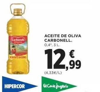 Hipercor Aceite De Oliva Carbonell oferta