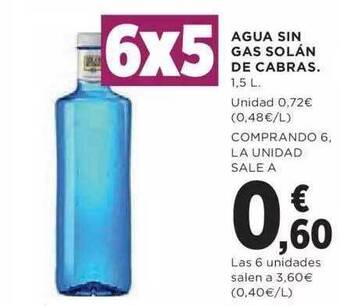 Hipercor Agua Sin Gas Solãn De Cabras oferta