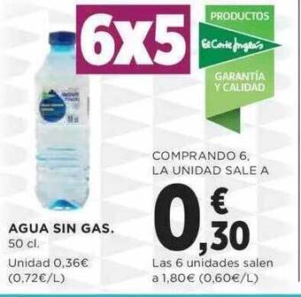 Hipercor Agua Sin Gas oferta