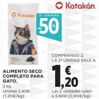 Hipercor 2a Unidad -50% Alimento Seco Completo Para Gato Katakán oferta
