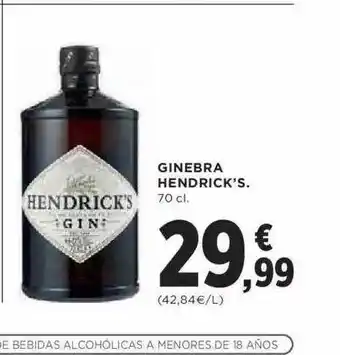Hipercor Ginebra Hendrick's oferta