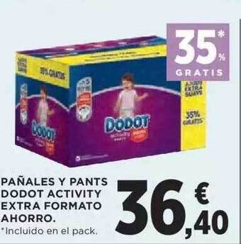 Hipercor Pañales Y Pants Dodot Activity Extra Formato Ahorro oferta