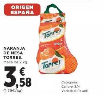 Hipercor Naranja De Mesa Torres oferta