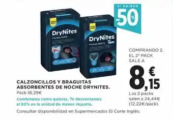 Hipercor 2a Unidad -50% Calzonchillos Y Braguitas Absorbente De Noche Drynites oferta