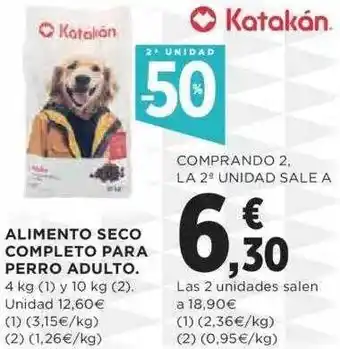 Hipercor 2a Unidad -50% Alimento Completo Para Perro Adulto Katakán oferta