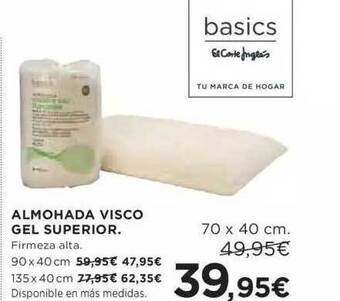 Hipercor Almohada Visco Gel Superior oferta