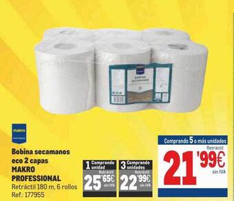 Makro Bobina Secamanos Eco 2 Capas Makro Professional oferta