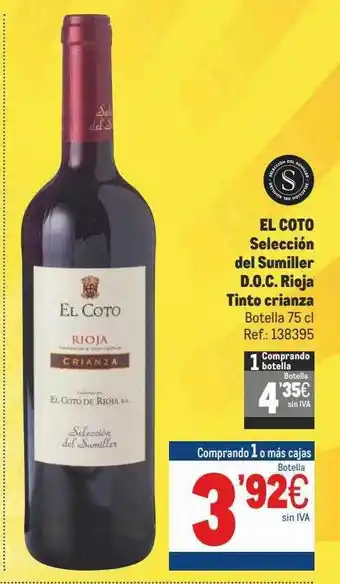 Makro El Coto Del Sumiller D.o.c Rioja Tinto Crianza oferta