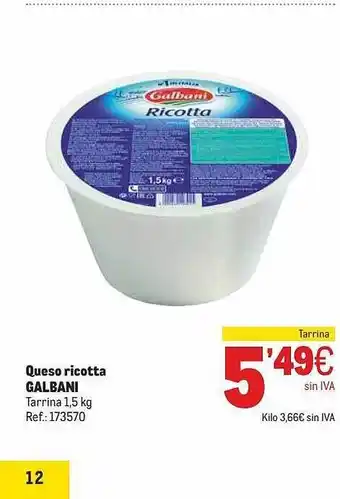 Makro Queso Ricotta Galbani oferta