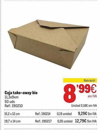 Makro Caja Take-away Bio oferta