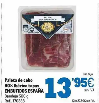 Makro Paleta De Cebo 50% Ibérica Tapas Embutidos España oferta