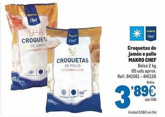 Makro Croquetas De Jamón O Pollo Makro Chef oferta
