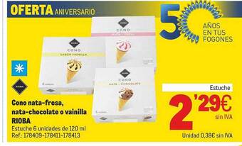 Makro Cono Nata-fresa, Nata-chocolate O Vainilla Rioba oferta