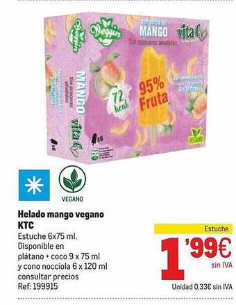 Makro Helado Mango Vegano Ktc oferta