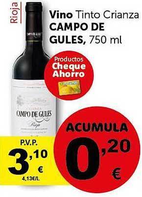 Masymas Vino Tinto Crianza Campo De Gules oferta
