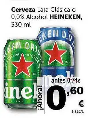 Masymas Cerveza Lata Clásica O 0.0% Alcohol Heineken oferta