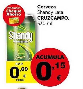 Masymas Cerveza Shandy Lata Cruzcampo oferta