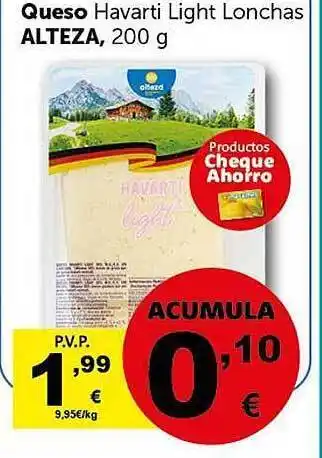 Masymas Queso Havarti Light Lonchas Alteza oferta