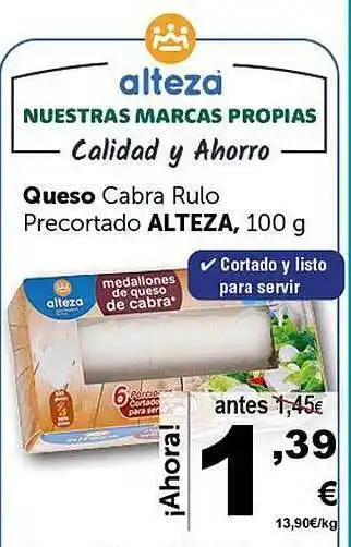 Masymas Queso Cabra Rulo Precortado Alteza oferta
