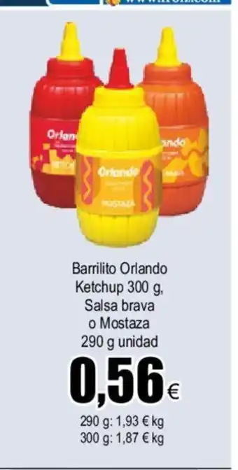 FROIZ Barrilito Orlando Ketchup 300g Salsa brava o Mostaza 290 g unidad oferta