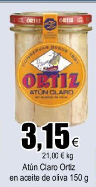 FROIZ Atún Claro Ortiz en aceite de oliva 150g oferta