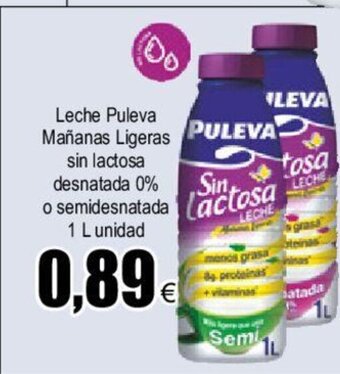 FROIZ Leche Puleva Mañanas Ligeras sin lactosa desnatada 0% o semidesnatada 1 L unidad oferta