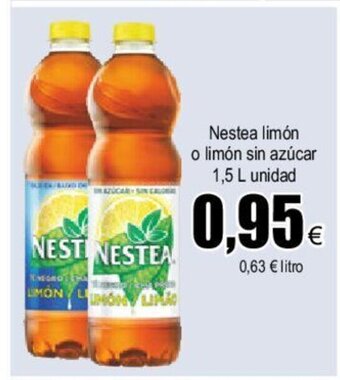FROIZ Nestea limón o limón sin azúcar 1,5 L unidad oferta