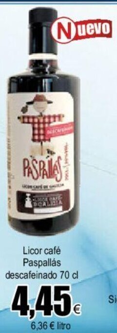 FROIZ Licor café Paspallás descafeinado 70 cl oferta