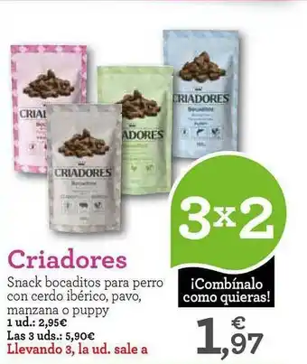TiendAnimal Criadores Snack Bocaditos Para Perro Con Certo oferta