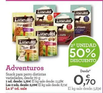 TiendAnimal Adventuros Snack Para Perro 70g oferta