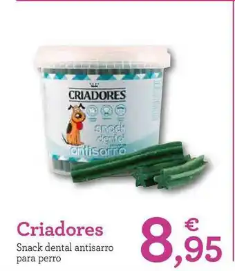 TiendAnimal Criadores Snack Dental Antisarro Para Perro oferta
