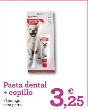 TiendAnimal Pasta Dental + Cepillo Flamingo Para Perro oferta
